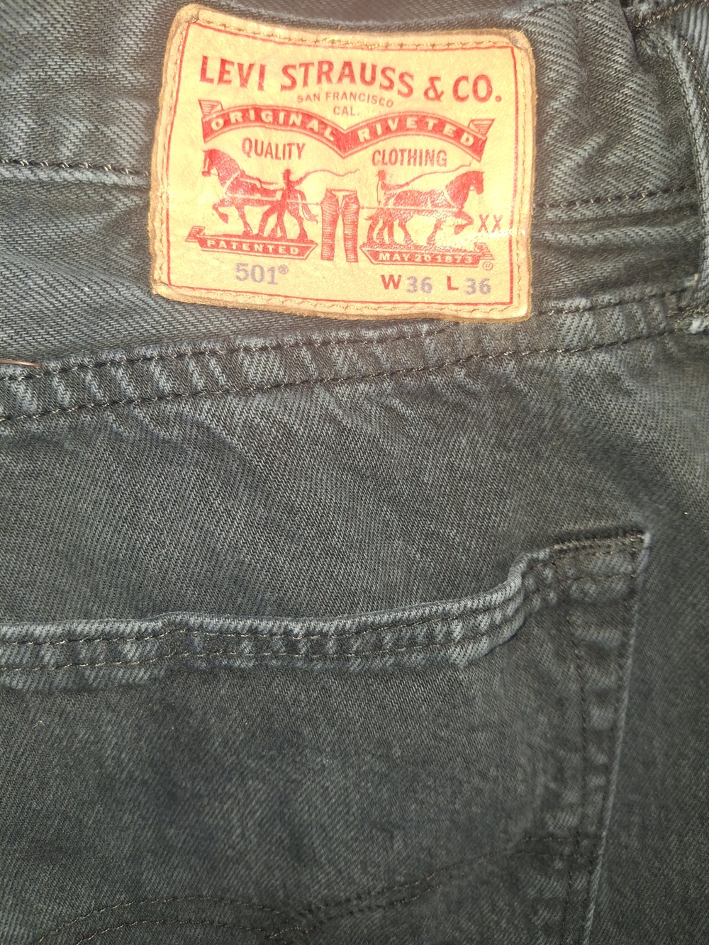 Levi's Men's black Slim Straight Jeans 36x36 - Picture 4 of 4